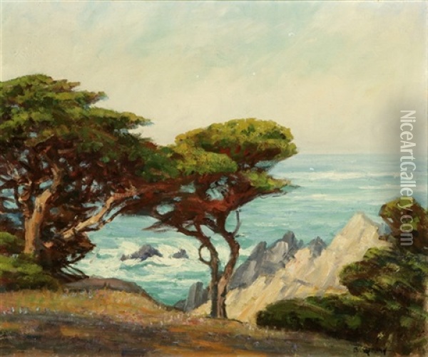 Eagle Crag, Point Lobos Oil Painting - Elizabeth Strong