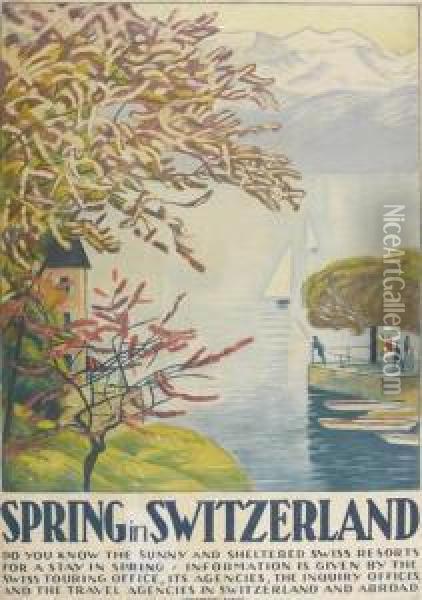Spring In Switzerland Oil Painting - Emil Cardinaux