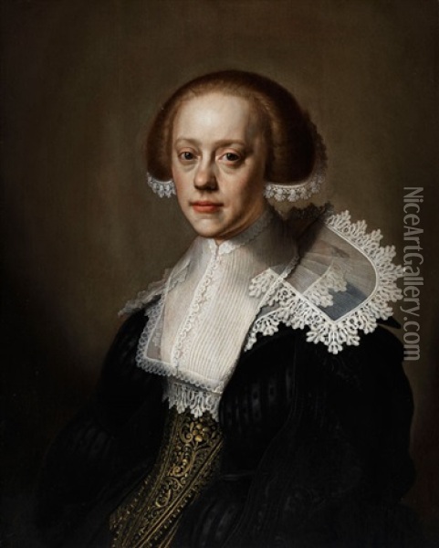 Portrait Einer Jungen Frau Oil Painting - Johannes Cornelisz Verspronck