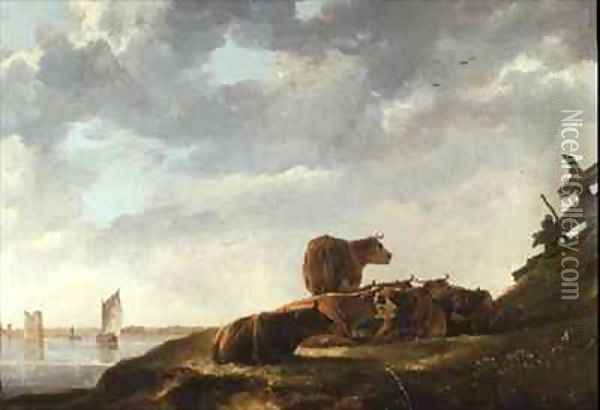 Seven Cows Oil Painting - Aelbert Cuyp
