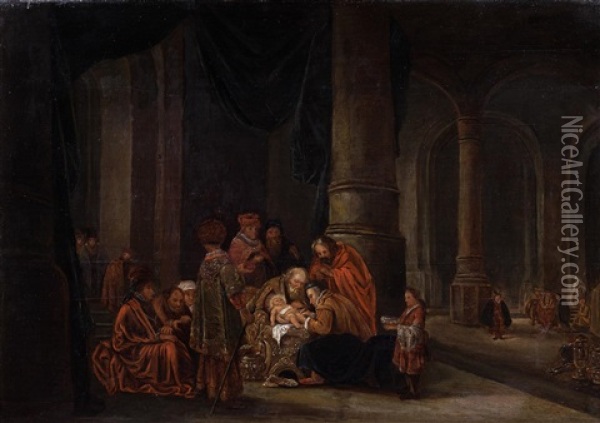 La Circoncision Oil Painting - Jacob Willemsz de Wet the Elder