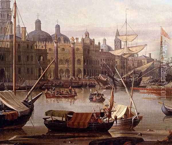 A Capriccio Of The Grand Canal, Venice - detail Oil Painting - Abraham Jansz Storck