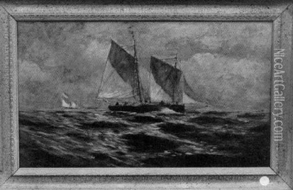 Ships At Sea Oil Painting - Carlton Theodore Chapman