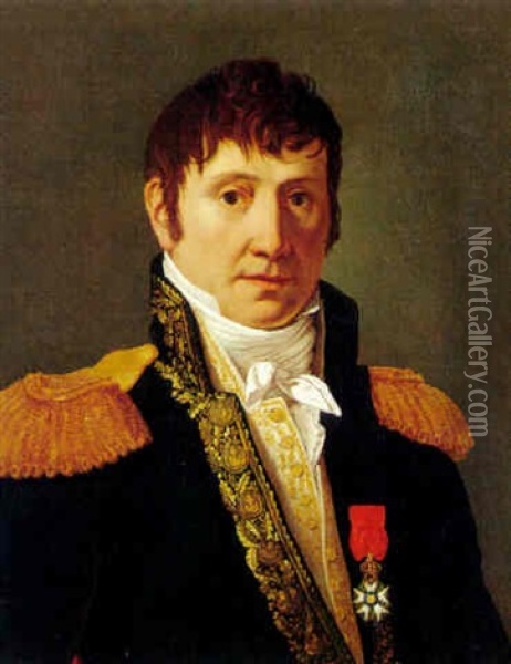 Portrait Of An Officer Wearing The Order Of The Legion Of Honor Oil Painting - Jose de Madrazo y Agudo