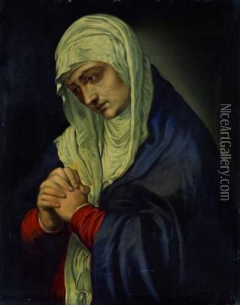 La Vierge En Priere Oil Painting - Tiziano Vecellio (Titian)