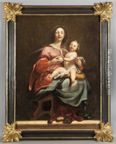 Madonna Col Bambino (la Vergine Immacolata Con Il Salvator Mundi) Oil Painting - Pellegro Piola