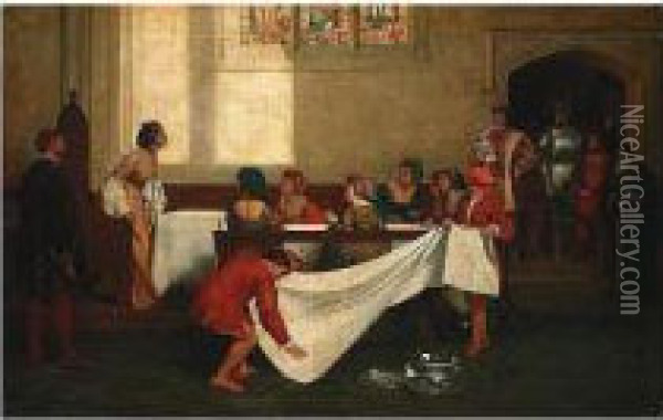 The Arrest Of Anne Boleyn Oil Painting - David Wilkie Wynfield