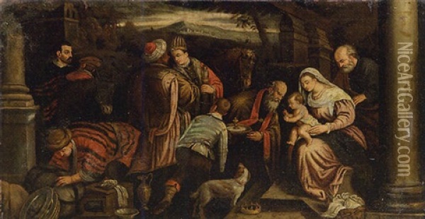 Adorazione Dei Magi Oil Painting - Jacopo dal Ponte Bassano