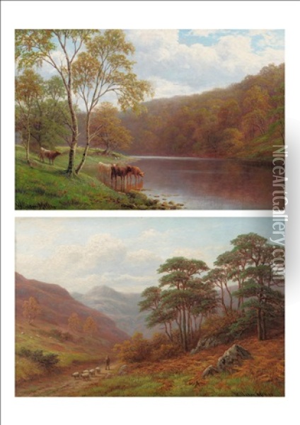 View In Langdale, Westmorland, With Pikes Oil Painting - William Mellor