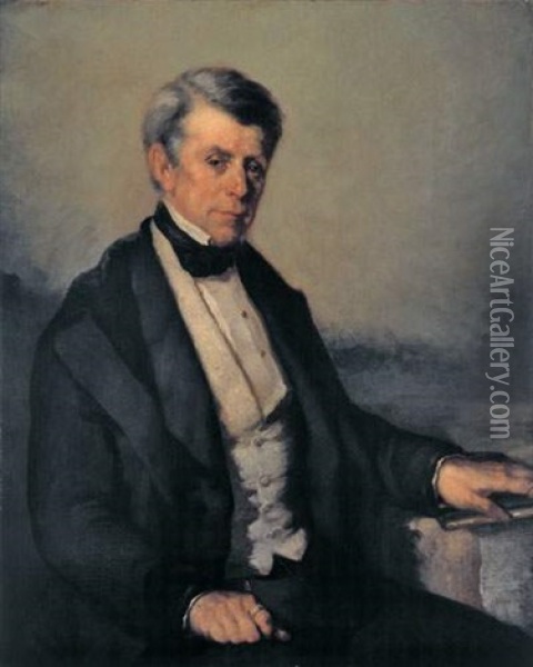 Portrait De Pierre Grandin Oil Painting - Jean-Francois Millet