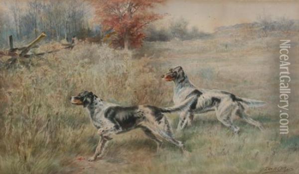Pair Of Setters Oil Painting - Edmund Henry Osthaus