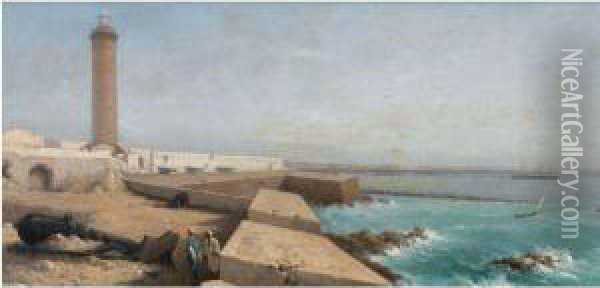 The Lighthouse, Alexandria Oil Painting - Girolamo Gianni