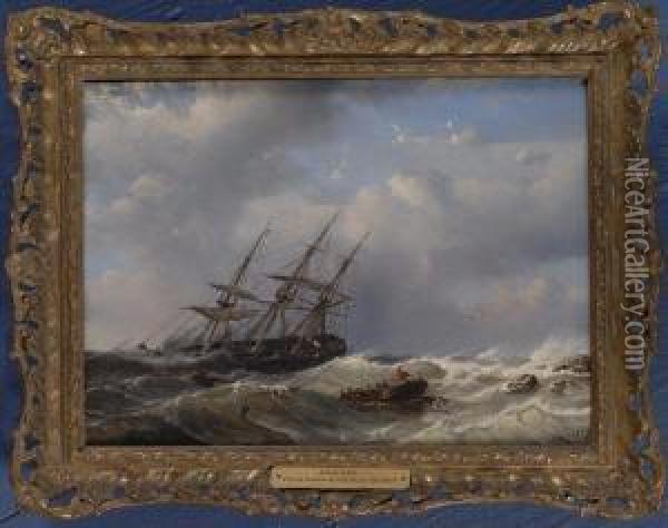 Heavy Seas Oil Painting - Petrus Paulus Schiedges