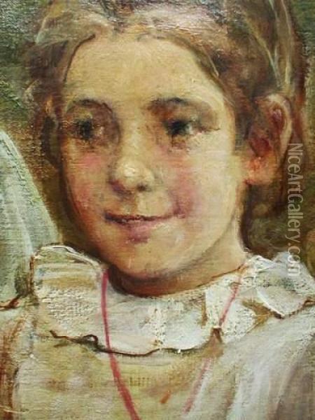 Portrait D'une Fillette Oil Painting - Elisabeth De Stoutz
