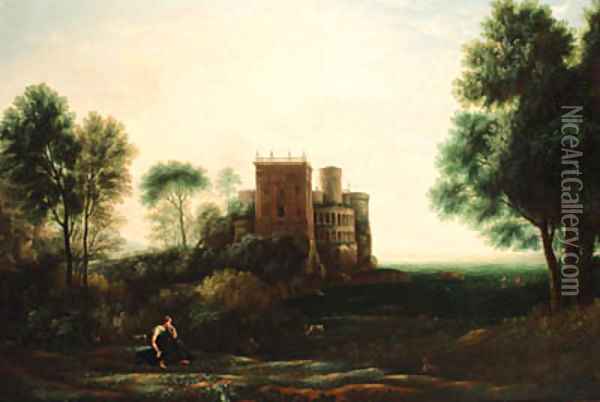 A landscape with Psyche before the Palace of Love Oil Painting - Claude Lorrain (Gellee)