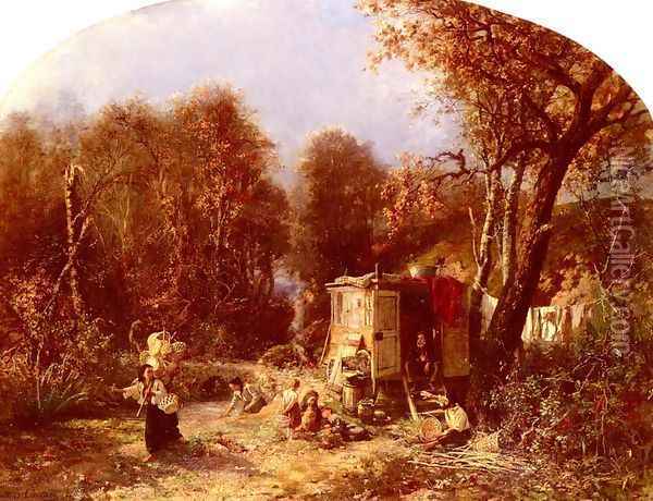 La Famille Du Fabricant De Paniers (The Family of Basket Weavers) Oil Painting - Pierre Jean Edmond Castan