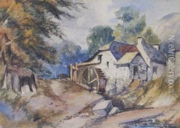 Water Mill Oil Painting - James Orrock