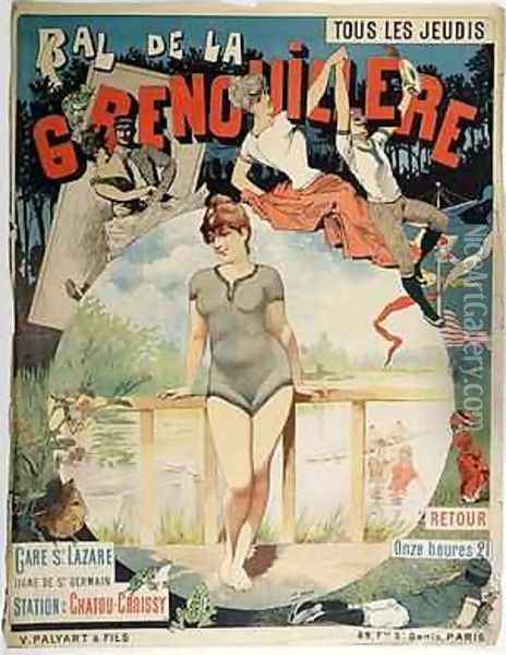 Poster advertising the Bal de la Grenouillere Oil Painting - Henri (Boulanger) Gray