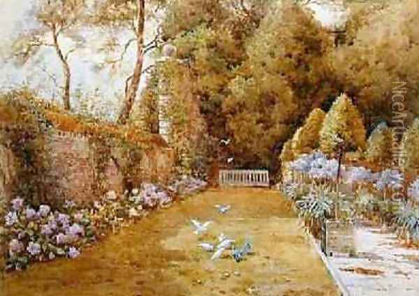 The Court Garden Hinton Oil Painting - T. Noelsmith