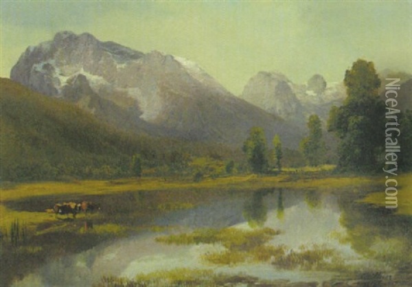 Blick In Das Ramsau-tal Oil Painting - Karl Millner