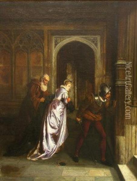 Mary Queen Of Scots Escaping From Lochleven Castle Oil Painting - Thomas Davidson