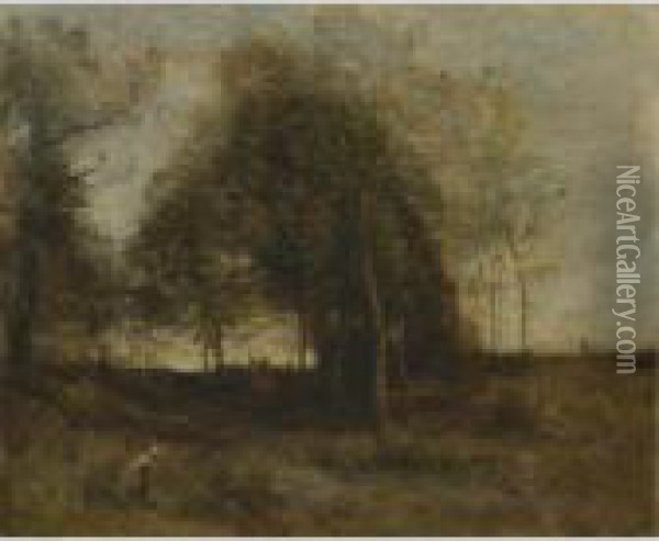 Soir En Normandie Oil Painting - Jean-Baptiste-Camille Corot