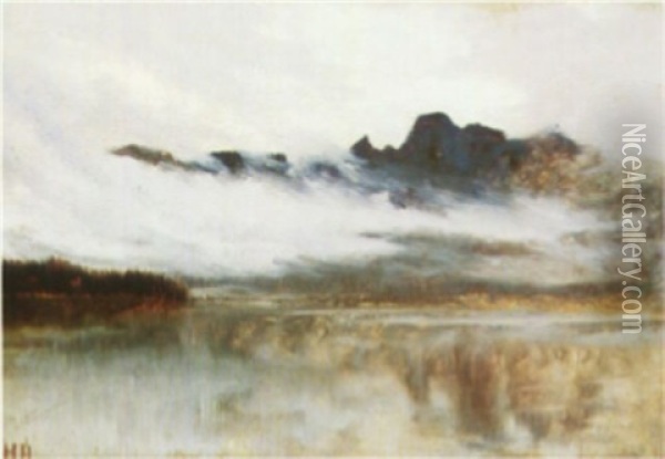 Mountain Lake Oil Painting - Hamilton Hamilton