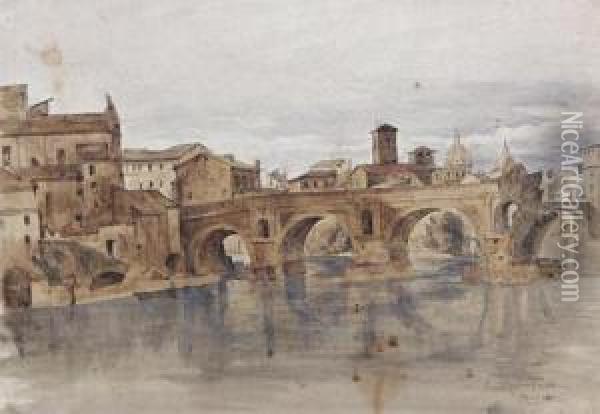 Il Ponte Rotto A Roma Oil Painting - Ettore Roesler Franz