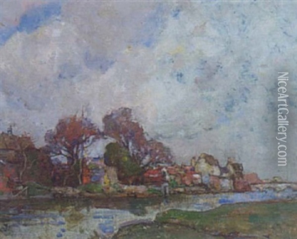 River Landscape Oil Painting - William Watt Milne