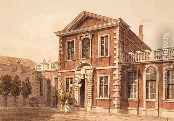 The Barber Surgeons Hall, London, 1812 Oil Painting - George Shepherd