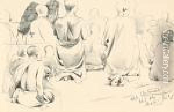 Sitzende Frauen Oil Painting - Wilhelm Kuhnert