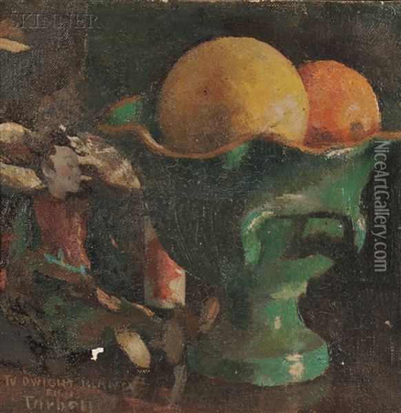Still Life With Compote Of Fruit And An Oriental Figurine Oil Painting - Edmund Charles Tarbell
