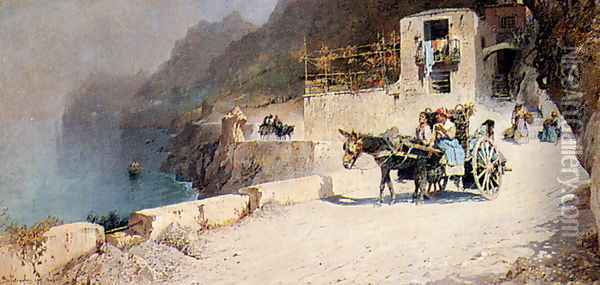 The Amalfi Coast Oil Painting - Salvatore Petruolo