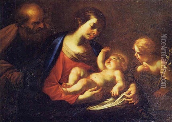 Sacra Famiglia Con San Giovannino Oil Painting - Giacinto Brandi