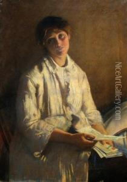 Portrait Of A Lady Oil Painting - Carl Fredrik Von Saltza