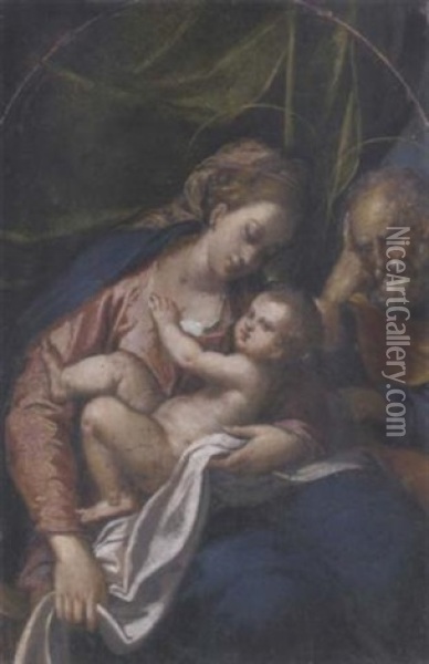 The Holy Family Oil Painting -  Scarsellino