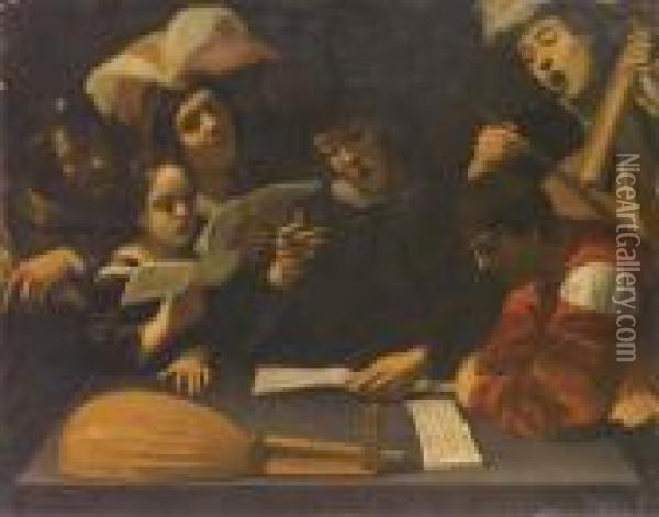 Concerto Da Camera Oil Painting - Michelangelo Merisi Da Caravaggio