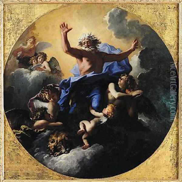 God the Father Carried by Angels Oil Painting - Charles de Lafosse