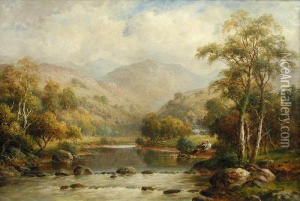 In Thelledr Valley Oil Painting - William Henry Mander