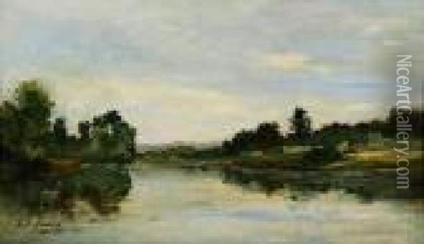 Les Bords De L'oise Oil Painting - Karl Pierre Daubigny