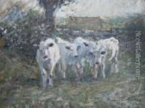 In The Meadows Oil Painting - Harry Filder