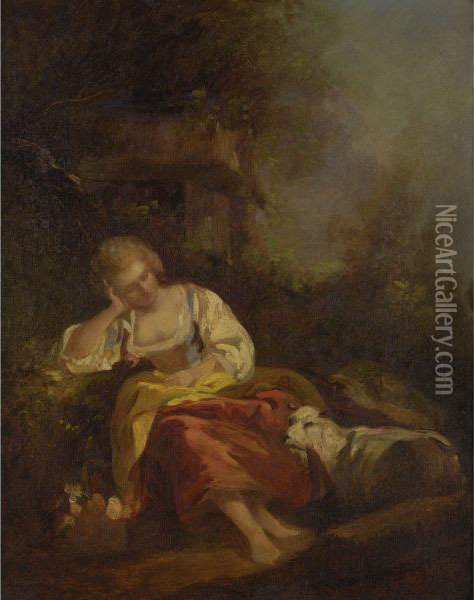 Sleeping Shepherdess Oil Painting - Francois Boucher