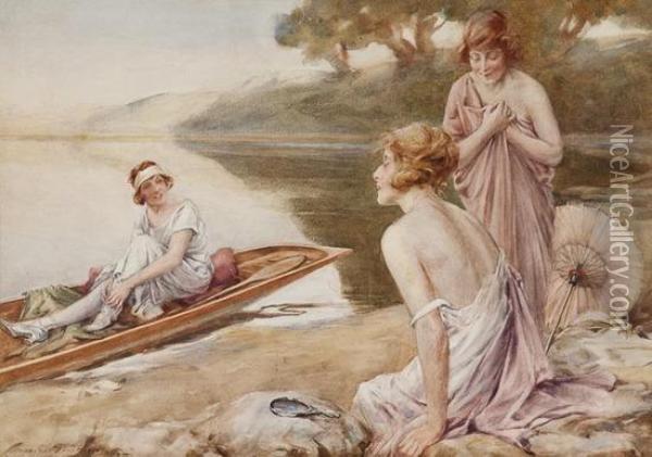 The Bathing Party Oil Painting - Charles MacIvor or MacIver Grierson