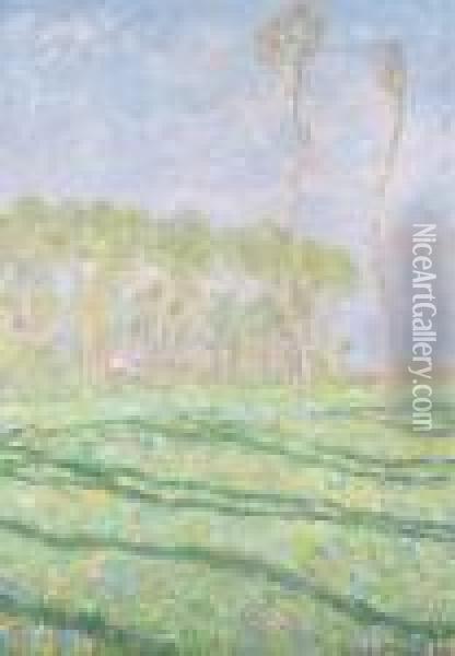 Paysage De Printemps A Giverny Oil Painting - Claude Oscar Monet