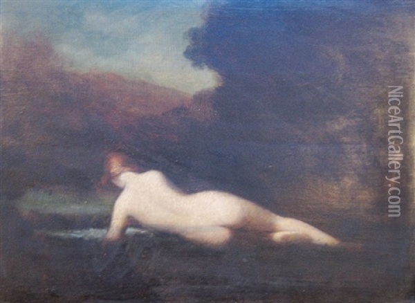 Figure Couchee Ou Reverie Oil Painting - Jean Jacques Henner
