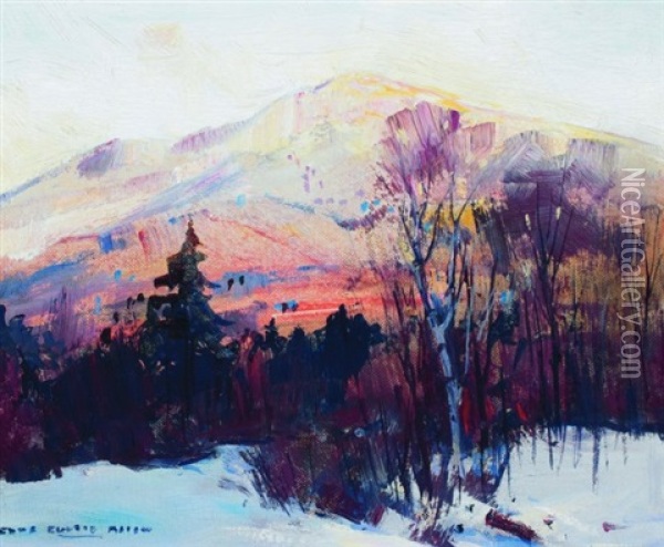 Madonna Mountain (sunrise), Jeffersonville Oil Painting - Charles Curtis Allen