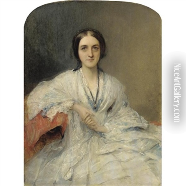 Portrait Of Mary Frances Keble Coleridge Oil Painting - William (Sir) Boxall