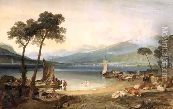 Lake Geneva and Mont Blanc, 1802-5 Oil Painting - Joseph Mallord William Turner