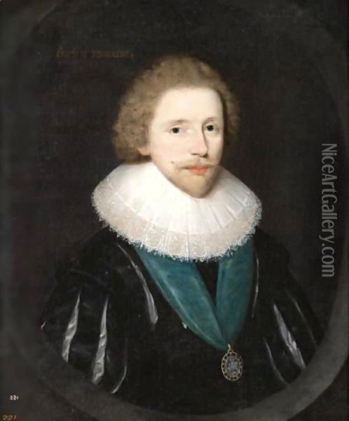 Portrait Of Robert Carr, Earl Of Somerset (1585-1645) Oil Painting - John Hoskins