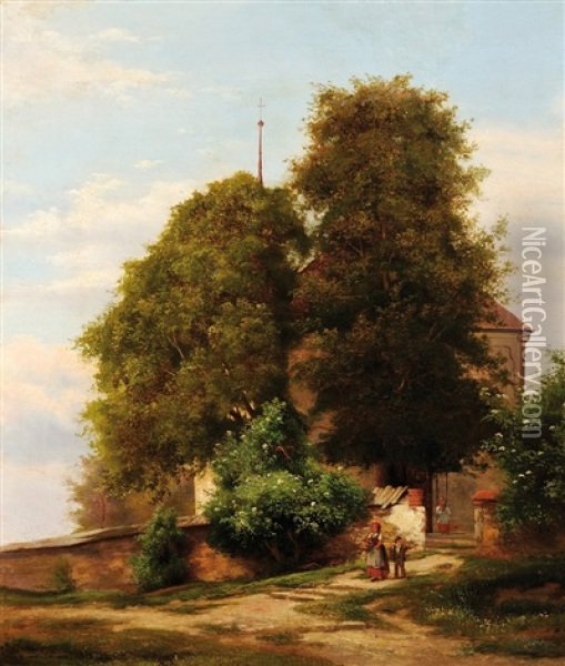 U Kostela Oil Painting - Leopold Stephan